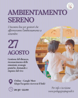 Evento Pedagogia Ambientamento Sereno